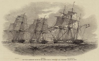The Lady Kennaway in Tow of the Danish Vessels, Industrie and Nayaden by Nicholas Matthews Condy
